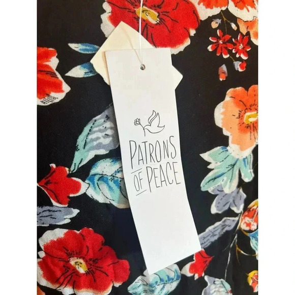 patrons of peace NWT womens tunic dress floral boho babydoll ruffled size medium - Picture 6 of 10